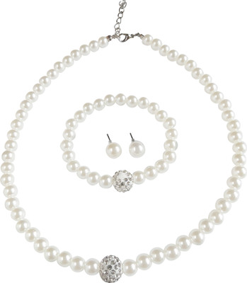 RosaStella Metal White Jewellery Set(Pack of 1)