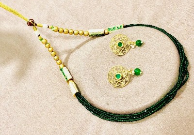 Maisha Jewels Alloy Gold-plated Green Jewellery Set(Pack of 1)