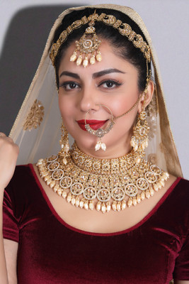 Tulsi Art Jewels Alloy Gold-plated Gold Jewellery Set(Pack of 4)