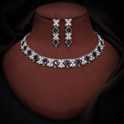 Vedda Brass Gold-plated White, Silver, Black Jewellery Set(Pack of 1)