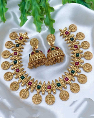 Joyful Alloy Red Jewellery Set(Pack of 1)