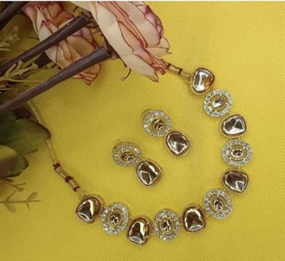 R A Enterprises Alloy Gold-plated Gold Jewellery Set(Pack of 1)