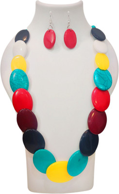 ajs hub Stone Multicolor Jewellery Set(Pack of 1)