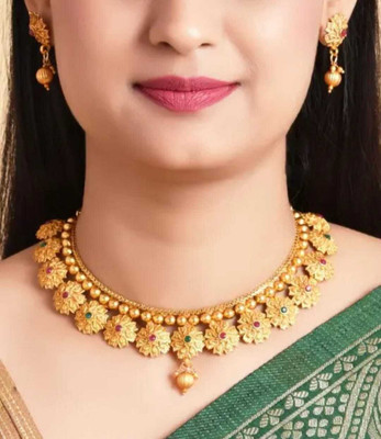 Nik Copper Gold-plated Multicolor Jewellery Set(Pack of 1)