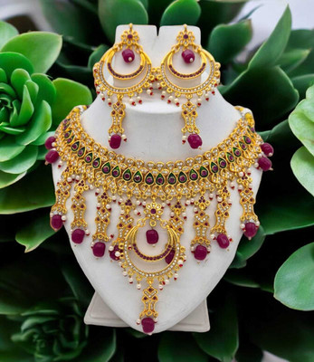 Mk Jewellery Alloy Green, Gold, Pink Jewellery Set(Pack of 1)