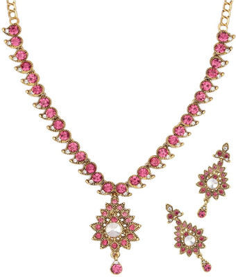 Angel In You Alloy Gold-plated Gold, White, Pink Jewellery Set(Pack of 1)