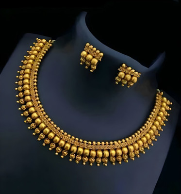 DIKSHA COLLECTION Brass Gold-plated Gold Jewellery Set(Pack of 1)