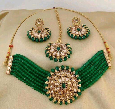 Hs fatio Alloy Green Jewellery Set(Pack of 1)