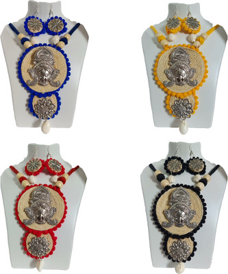 Loknath Handcraft Jute Multicolor Jewellery Set(Pack of 4)