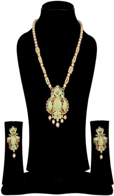 JEWELS GURU Alloy Gold-plated Green Jewellery Set(Pack of 1)