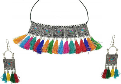 URBANELA Oxidised Silver Multicolor Jewellery Set(Pack of 1)