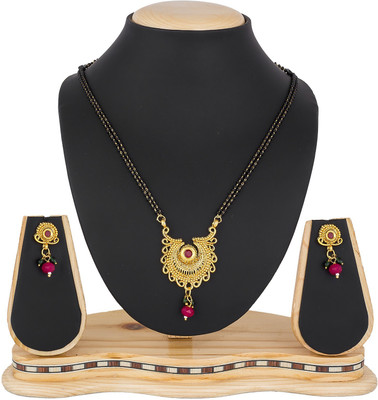AADITA Alloy Gold-plated Pink, Green Jewellery Set(Pack of 1)