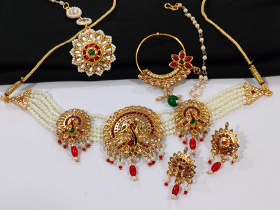 Aaruhi Creation Alloy Gold-plated Multicolor Jewellery Set(Pack of 3)
