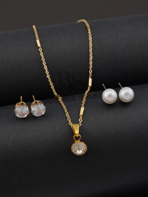 BOGHRA SALES Alloy, Brass Jewel Set(Gold, Multicolor)