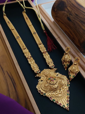 HMCREATIONN Brass Gold-plated Gold Jewellery Set(Pack of 1)