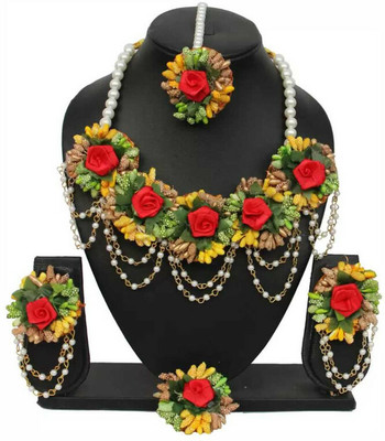 style revolver Fabric Red Jewellery Set(Pack of 1)