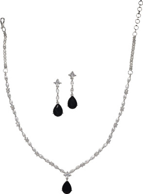 house of common Brass Rhodium Black, Silver Jewellery Set(Pack of 1)