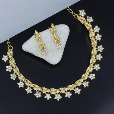 AK JEWEL STORES Alloy Gold Jewellery Set(Pack of 1)