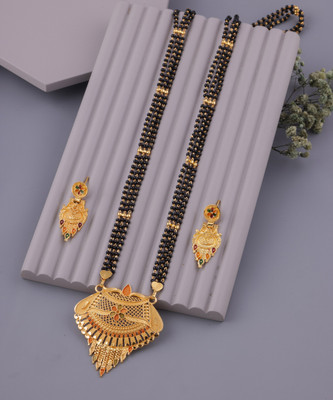 AGASTYA CREATIONS Alloy Gold-plated Gold, Black Jewellery Set(Pack of 3)
