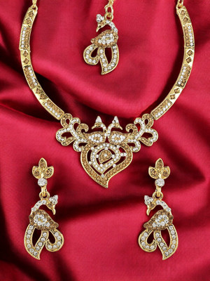 STYYLO FASHION Alloy Gold-plated Gold, White Jewellery Set(Pack of 1)