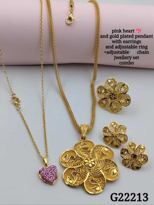 Om Krishiv Collection Brass Gold-plated Gold Jewellery Set(Pack of 1)