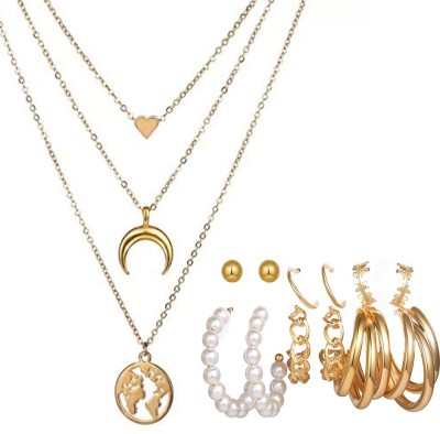 YouBella Alloy Gold-plated Gold Jewellery Set(Pack of 1)