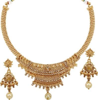 STYYLO FASHION Alloy Gold-plated Gold, White Jewellery Set(Pack of 1)