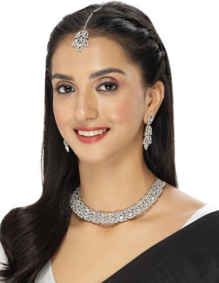 Sukkhi Alloy Rhodium Silver Jewellery Set(Pack of 1)