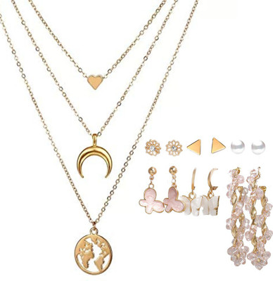 YouBella Alloy Gold-plated Multicolor Jewellery Set(Pack of 1)