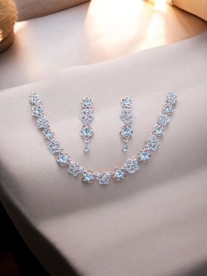 R A Enterprises Alloy Copper White, Blue Jewellery Set(Pack of 3)