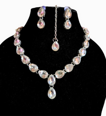 ORUKA Brass Rhodium White Jewellery Set(Pack of 1)