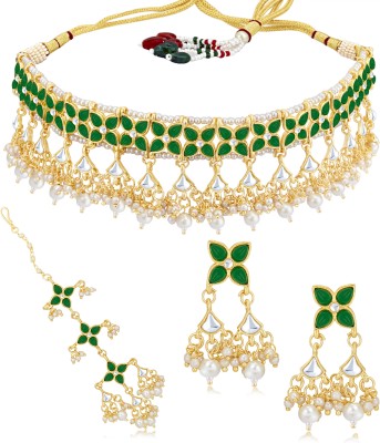 Sukkhi Alloy Gold-plated Green, Black Jewellery Set(Pack of 1)