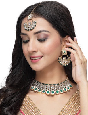 Sukkhi Alloy Gold-plated Green Jewellery Set(Pack of 1)