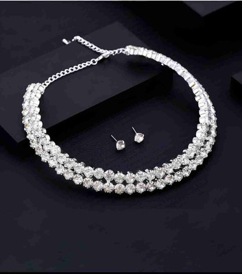 PU Jewels Alloy Sterling Silver Silver Jewellery Set(Pack of 1)