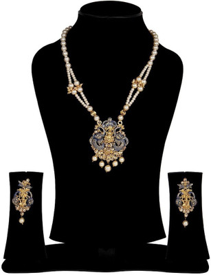 BHANA CREATIONS Alloy Gold-plated Blue Jewellery Set(Pack of 1)