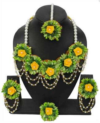 style revolver Fabric Green Jewellery Set(Pack of 1)