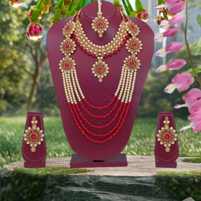 URBANELA Copper Gold-plated Red Jewellery Set(Pack of 1)