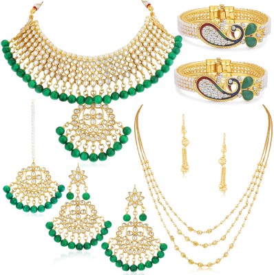 Sukkhi Alloy Gold-plated Multicolor Jewellery Set(Pack of 9)