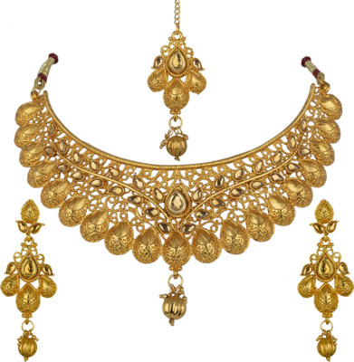 AK JEWEL STORES Alloy Gold-plated Gold Jewellery Set(Pack of 1)