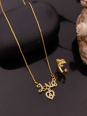 laksh enterprise Brass Gold Jewellery Set(Pack of 2)