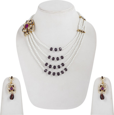 Jewels Capital Alloy Gold-plated Gold, Purple, White, Multicolor Jewellery Set(Pack of 1)