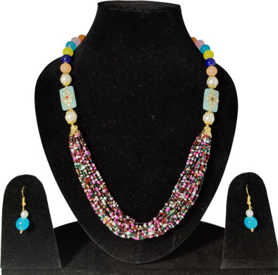 MAKEBAE Alloy Gold-plated Multicolor Jewellery Set(Pack of 1)