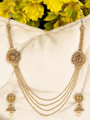 STYYLO FASHION Alloy Gold-plated Gold, White Jewellery Set(Pack of 1)