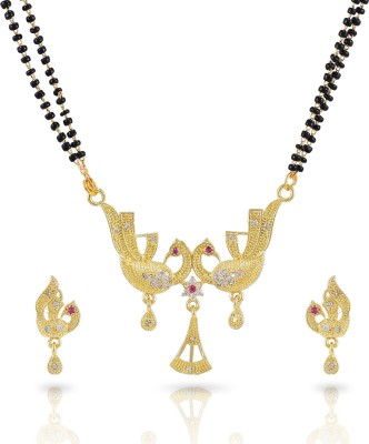 aklina Alloy Gold-plated Pink Jewellery Set(Pack of 1)