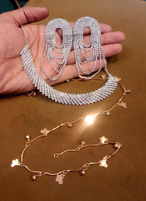 Gorgeous Gems Copper Silver Jewellery Set(Pack of 3)
