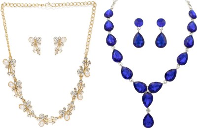 Rhymee Alloy Gold-plated, Rhodium Blue, White Jewellery Set(Pack of 1)