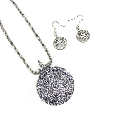 GEODE DELIGHT Oxidised Silver Silver Jewellery Set(Pack of 3)