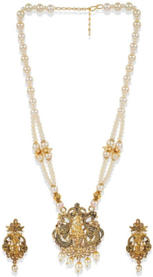 CHARMING JEWELS Alloy Gold-plated Black Jewellery Set(Pack of 1)