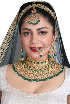 SHIVSHAKTI Alloy Gold-plated Green Jewellery Set(Pack of 4)