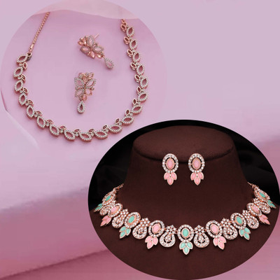 Alasca Brass Gold-plated Multicolor Jewellery Set(Pack of 2)